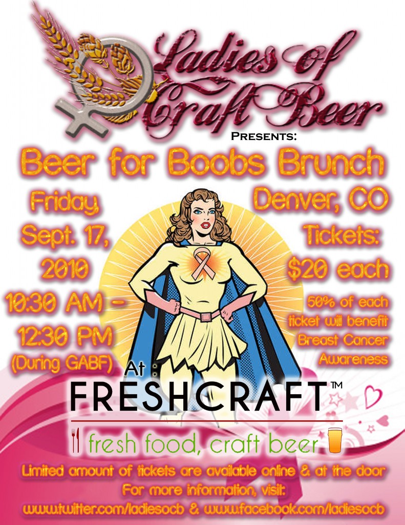 Beer for Boobs Brunch Flyer - Ladies of Craft Beer Graphic by BasicallyRed (Stevie Caldarola)