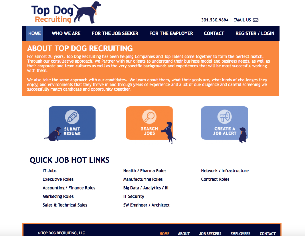 Top Dog Recruiting Website Design by BasicallyRed, Stevie Caldarola