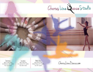 Chorus Line Dance Studio Brochure Cover, designed by BasicallyRed